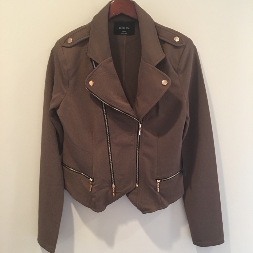 Zip up Moto style lightweight jacket